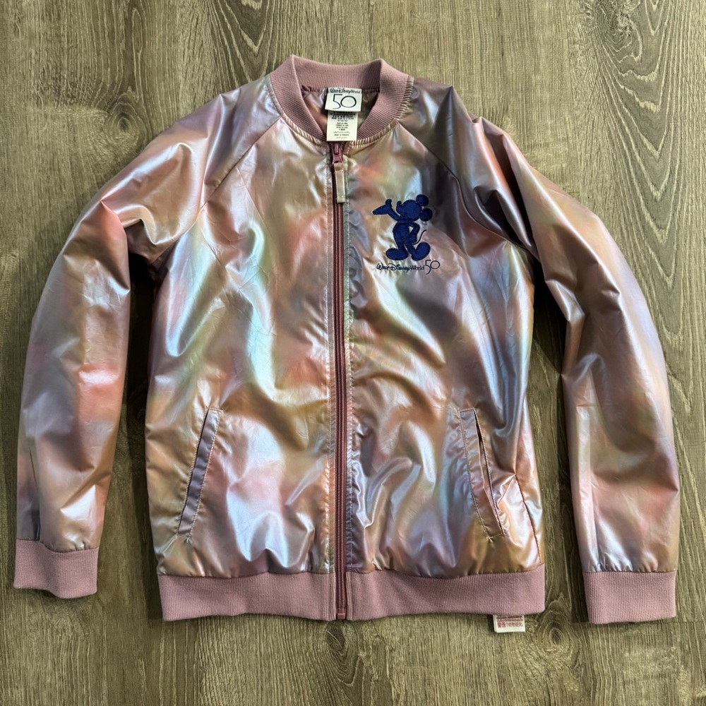 Disney Kids Iridescent Puffer Jacket - Pink and Purple